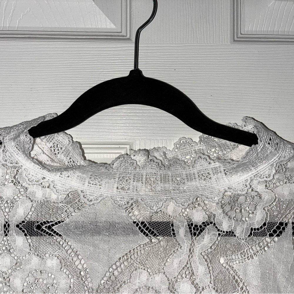 SHEIN Elegant White Lace Layering Women's Top XXL - Picture 3 of 5